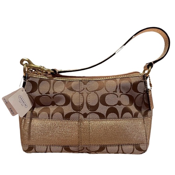 Coach Handbags - Gold and Khaki Coach Mini Purse